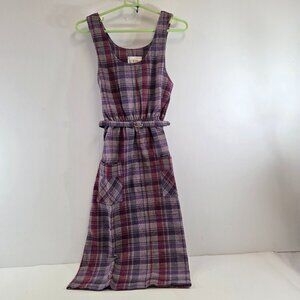 Sears Teens Boutique Plaid Dress Vintage Size 10